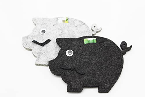 KAMACA 2er Set Geschenktasche für Geldgeschenke kleine Geschenke Präsente Geschenkverpackung Geburtstag Weihnachten (2er Set Geldgeschenk Glücksschwein Filz)