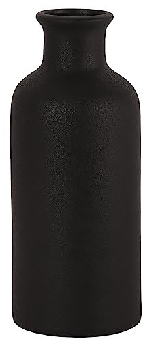 Mattschwarze Keramikvase für trockene Blumen, moderne, minimalistische Heimdekoration, 17,8 cm hoch, passend für Tisch, Regal, Kamin, Schlafzimmer, Wohnzimmer und Küche