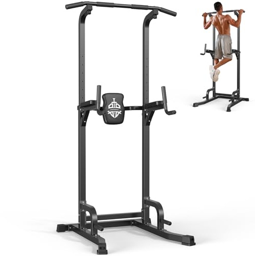 SPORTSROYALS Power Tower, Multi-Function Pull up Bar Dip Station with Upgraded Adjustable Foot Cover Equipment for Home Gym,360LBS