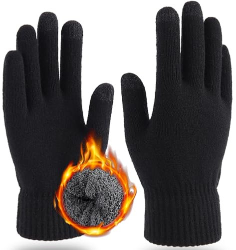 Hyinphon Handschuhe Herren Damen Touchscreen Strickhandschuhe Flexible und Angenehm Weiche Elastisch Fingerhandschuhe Geeignet für Winter Running und Outdoor Aktivitäten