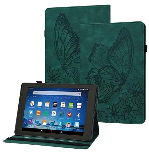 GoodcAcy Apple iPad Pro 11 (2021)/iPad Pro 11 (2022)/Apple iPad 10.9-inch/Apple iPad Air 4 Case con Chiusura Magnetica e Slot di Carte pelle Goffrata Farfalla PU con Funzione di Supporto,Verde