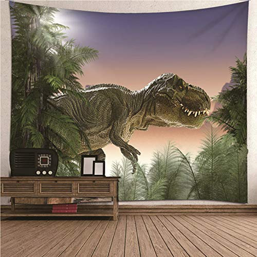 CEVAN Wandteppich Rechteckig Wanddecken Bilder Riesiger Dinosaurier Wandteppich Für Küche Tapisserie Dekoration Kunst Dekorationen Decke Wandbehang Stoff Grün 350x250cm