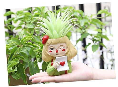 BESPORTBLE Living Room Decoration wohnzimmerdeko Herzform Sukkulenten Topf pflanzenzubehör Harzskulptur Pflanzenbehälter Geschenkeidee Mini Kaktus Blumenbeet Blumentopf Mädchen Bonsaischale