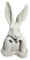 Moderner aufgestützter Hase - Steinfigur mit stehenden Ohren (H/B/T: 31/17/13 cm, 3,5 kg) Steinguss für Haus und Garten by OriginalPaul