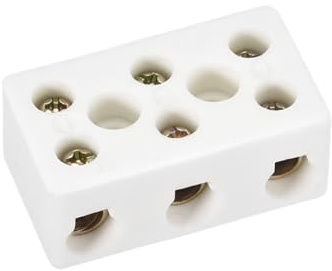 Rebower Bloque de Terminales de Cerámica 47x27.5x19.5mm/1pcs | Resistente al Calor de 3 Vías, [para Conector de Cables, Campo Eléctrico