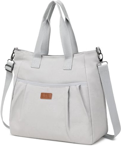 Myhozee Handtasche Damen Canvas Umhängetasche,Taschen Damen Strandtasche Schultertasche Groß Crossover Bag Hobo Tasche für Mädchen (HellGrau)