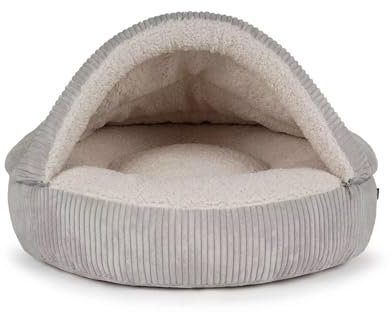 Mypado Cord Hundehöhle Timon Größe L Silber Visco Füllung