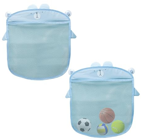 2 bolsas de almacenamiento de red para baño, almacenamiento de juguetes de baño, bolsa de almacenamiento para accesorios de baño, red de almacenamiento para juguetes con ventosa, para colgar