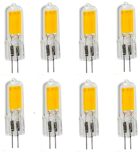 LED Bulbs Light 8pcs LED Bulbs Can Dim 6000k Cool White 3W 5W 7W G4 LED COB Bulb 220V G4 Mini Bulb 360° Lighting No Strobe,White Hot,7W