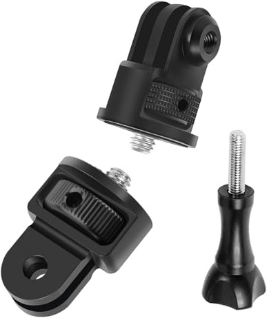 GIONAR 2 Stück Aluminium 1/4 Zoll Kamera Halterung Adapter Set, Drehbarer Stativgewinde Adapter für GoPro, Sony, SupTig,Xiaoyi und mehr, 360° Rotation, mit Befestigungsschrauben und Muttern
