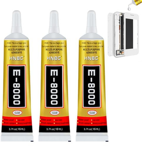 Xumann 3 PCS E8000 Glue, Jewellery Glue for Metal, Glass and Stone, Phone Screen Glue (15ml)