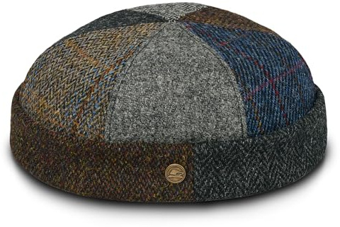 Sterkowski docker-mössa | Harris tweed beanie keps för män och kvinnor | Varm beanie mössa, flerfärgad, 57