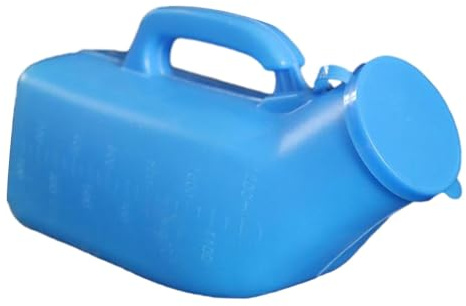 Ysyqkn Botella para Orinar de Hombre, Orinal Portátil para Hombre, Botella para Orinar, Recipiente para Recoger para El Coche, Viajes, Niños, Hombres M, Azul
