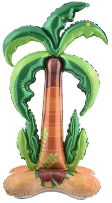 Fesnova Folienballon Palme, Großer 3D Kokospalmen Ballon, Beach Party Deko, Aufblasbare Palmen Folienballons für Kinder, Geburtstag, Hochzeit, Babyparty, Sommer Themendekorationen