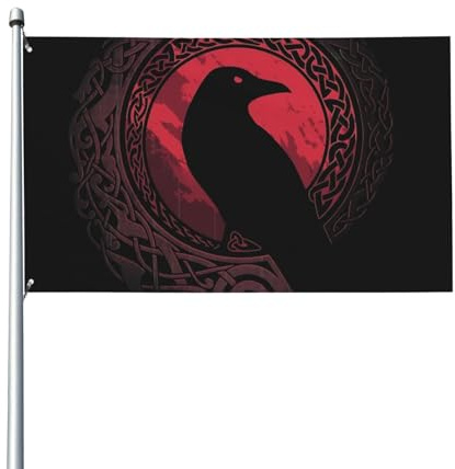 Wikinger Nordische Mythologie Heidnische Odin Raben Flagge 3x5 Ft Outdoor Rasen Dekoration Ikonische Flagge