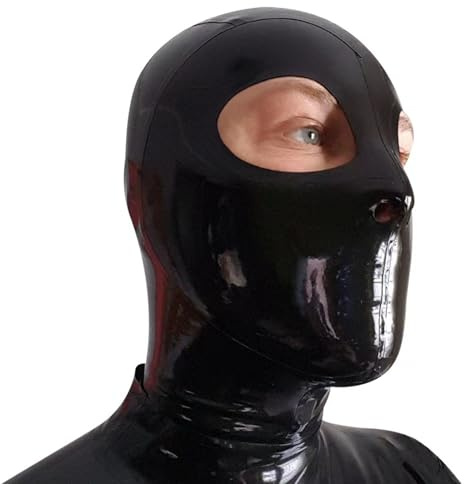 WXLPCGO Bondage Latex Maske Komplett Erotik Restrictions Bondage Maske Fetisch Headcover mit Reißverschluss für Meister Königin
