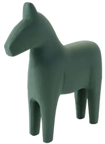 Hoite Grüne Holzpferd-Skulptur, Tischdekoration für Wohnzimmer, Büro, Holzstatue, dekoratives Objekt, Geschenke