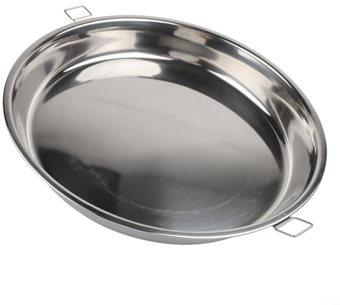 Edelstahl-Pizza-Pfanne und Grillblech mit Griff für einfaches Tragen, hitzebeständiges, rundes Metall-Serviertablett für Backofen, Grillen, Pizza, Camping (30 cm)