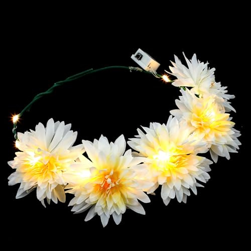 Alipis Leuchtendes Stirnband im Hawaii Stil für Sommeratmosphäre Leichtes und Bequemes Stoff Haarband mit Blumengirlanden Design für Kostümpartys und Feierlichkeiten