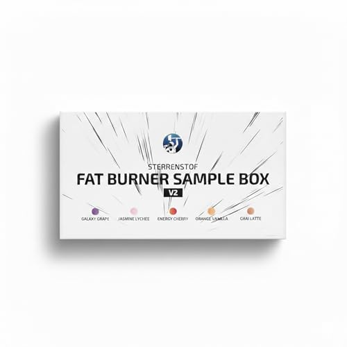 Sterrenstof Fatburner 5er-Pack mit verschiedenen Geschmacksrichtungen: Galaxy Grapes, Jasmine Lychee, Energy Cherry, Orange Vanilla und Chai Latte Fatburner & Appetitzügler