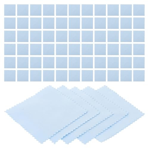 Chiffon à Polir L’argenterie 8x8 Cm en Suède, Lot de 50 | Format Compact, pour Montres et Couverts, Usage en Boîte à Bijoux Déplacement