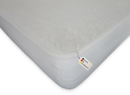 Dukal | Molton-Spannauflage | 80 x 200 cm | aufzuziehen wie EIN Spannbettlaken (für den perfekten Halt) | aus hochwertigem Kalmuck-Molton | 100% Baumwolle | Gewicht ca. 440g/m² | Made In Germany