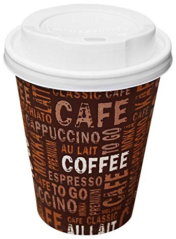 Gastro-Bedarf-Gutheil 100 Top Kaffeebecher 0,2 Liter und Deckel weiß coffee Becher to go Pappbecher