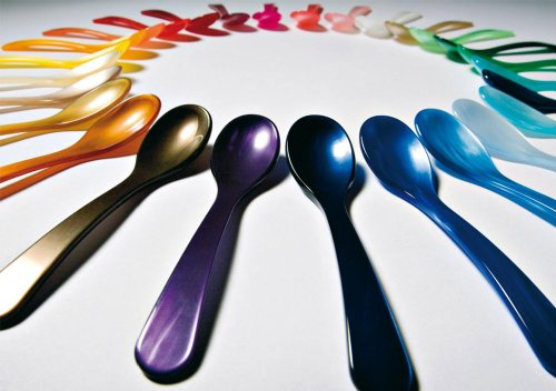 G. F. Heim Söhne - bunte Eierlöffel aus Acrylglas (Schwarz)