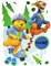 alles-meine.de GmbH 10 TLG. Set XXXL - Wandtattoo - Pooh The Bär mit Tigger auf Roller - Fensterbild/Sticker groß incl. Name - Wandsticker selbstklebend Puuh Kinderzimmer