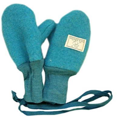 PICKAPOOH Fäustlinge, 100 % Merinowolle, für Babys und Kinder, Fleece-Handschuhe, Armwärmer für den Winter Gr. XS, Tirquoise