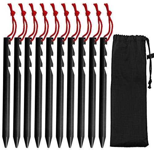 GiBot Camping Heringe, 10Pcs Ultralight Heavy Duty Aluminium Legierung Zelt Stakes Pegs Nails
