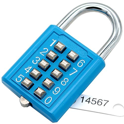 10 Digit Push Button Zahlenschloss, 5-stelliger Schließmechanismus, blau
