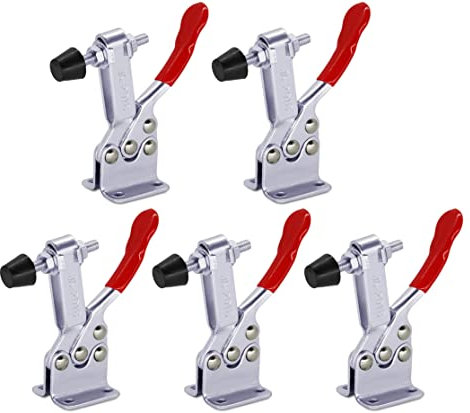 5pack Hold Down Toggle Clamps Woodworking,201B Clamps for Woodworking,Vertical Clamp,Cam Clamp Quick Release Toggle Clamp for CNC Hold Down Clamps,200Lbs Heavy Duty Toggle Clamp for T Track Cam Action