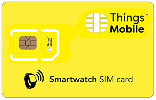 SIM-Karte für SMARTWATCH - Things Mobile - mit globaler Abdeckung und GSM/2G/3G/4G Multi-Betreiber-Netzwerk, ohne Festkosten, ohne Verfallsgeld und wettbewerbsfähige Tarife mit 50 € GRATIS + 10 €
