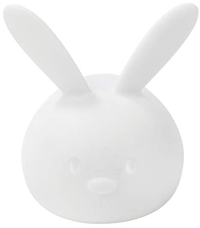 Nattou LED-Nachtlicht Hase aus Silikon, Sprachaktivierung, 7 Farben, BPA-frei, 13.5 x 10.5 x 15 cm, Silicon, Weiß
