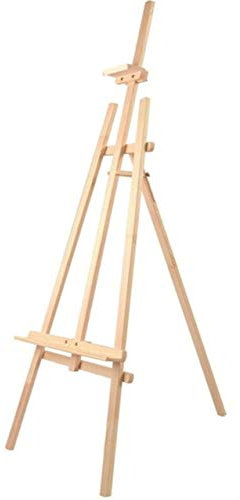 Solagua Caballete de Madera para Pintar de Pino Natural, altura 170 cm, Soporte de Lienzos, Cuadros y Fotografías, Regulable y Plegable, Manualidades Niños y Adultos