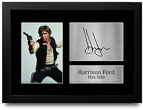 HWC Trading Harrison Ford A4 Gerahmte Signiert Gedruckt Autogramme Bild Druck-Fotoanzeige Geschenk Für Star Wars Filmfans