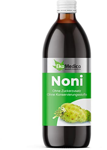 EkaMedica® NONI/Indische Maulbeere Nahrungsergänzungsmittel - Natürlich Rein Saft - Ohne Zuckerzusatz Konservierungsstoffe Duftstoffe (1000 ml)