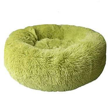 KongEU Rundes Ultra Weicher Plüsch Kuschelkissen für Welpen,Katze,weiches Hundesofa,Kuschel-Nest,Bett für kleine und mittelgroße Hunde und Katzen,waschbar-L:70CM-Grün