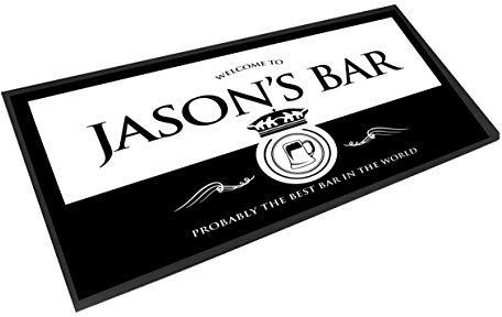 Tapis de bar personnalisable, noir et blanc, tapis de table de bar