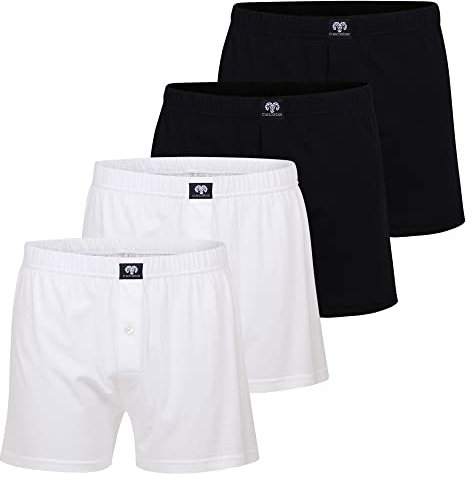 Ceceba Weite Herren Boxershorts 4 Stück, mit Eingriff, auch in Übergröße bis 8XL (7XL / (16), 2 x schwarz | 2 x weiß)