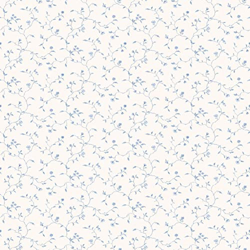 Galerie G67920 Miniatures 2 Small Flower Vines Design Wallpaper, Blue/White, 10m x 53cm