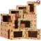 JOYIN 24 Stück folierte Weihnachts-Plätzchenboxen mit Fenster, Leckerli-Boxen für Donut und Kekse, braune Kraft-Bäcker-Boxen mit 3 Designs, Weihnachts-Plätzchen-Geschenk-Backbox, für Gebäck, Cupcakes