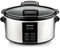 Westinghouse Slow Cooker 6,5 Liter - Schongarer Kochtopf aus Edelstahl, mit Warmhaltefunktion, Cool-Touch-Griffen, Timer und integriertem Keramiktopf