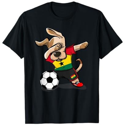 Dabbing Dog Ghana Fußball-Fans Trikot Ghanaische Flagge Fußball T-Shirt