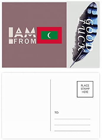 Postkarten-Set mit Aufschrift I Am From Maledives, Art Deco, 20 Stück