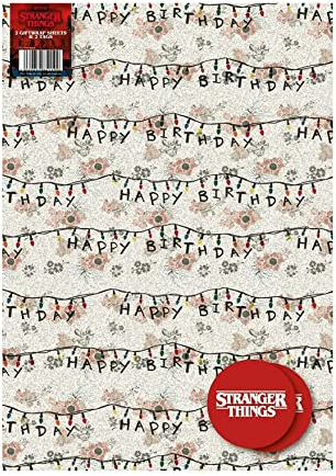 Stranger Things Geschenkpapier, The Upside Down Geschenkpapier, 2 Bögen 2 Tags Stranger Things