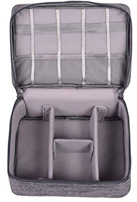 ACOPTON Electronic Organizer, Portable Travel Organizer Bag, Waterproof Electronics Accessories Storage Cases for iPad, Cables, Chargers, Hard Drive, Power Bank, Game Cards (Gray)