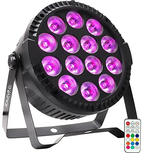 IBIZA THINPAR-14X6W-RGBW Projecteur LED PAR Disco DJ Party Club Effet Floorspot avec télécommande DMX Stroboscope