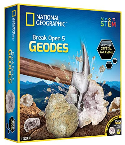 National Geographic Kit de 5 géodes Break Open - Multicolore - RTNGGEO5 - Kit Scientifique